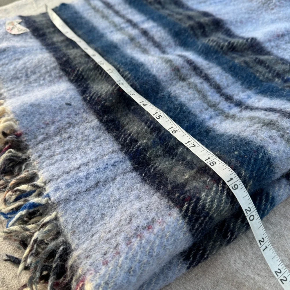 Vintage 1960s Macnab of Haddington Scotland Wool Plaid Travel Rug Blanket Fringe
